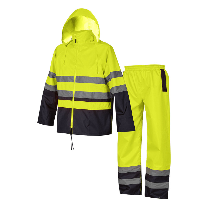 Ensemble de pluie jaune haute visibilité 