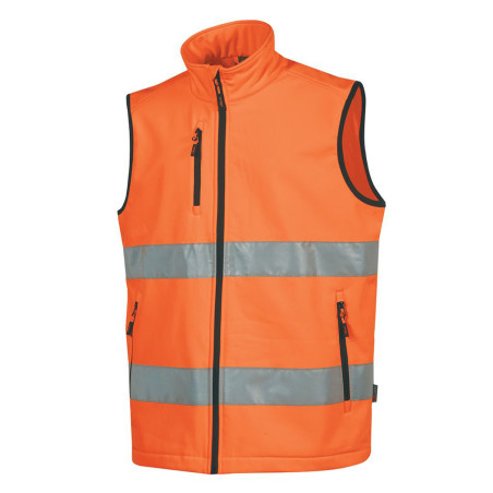softshell haute visibilité sans manche