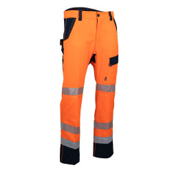 pantalon haute visibilité orange fluo