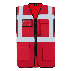 Gilet visibilité améliorée rouge