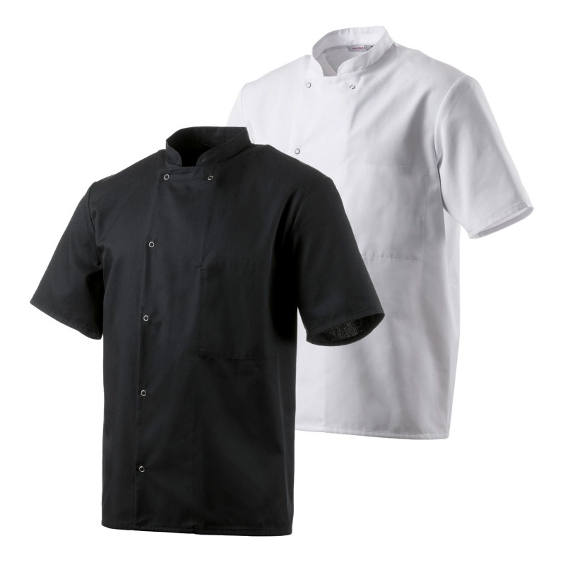 Veste de cuisine Coton noir manche courte homme pas chère