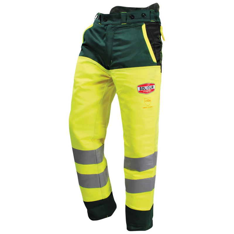 Pantalon anti-coupure Forest rouge et jaune