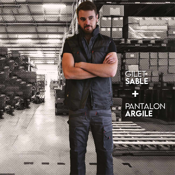 Pantalon travail Argile homme, très pratique marque LMA